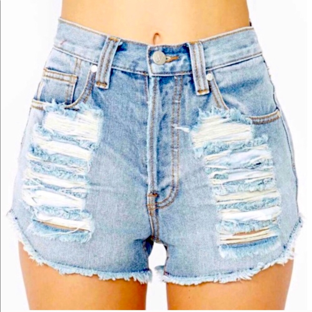 Mink Pink Slasher Denim Shorts